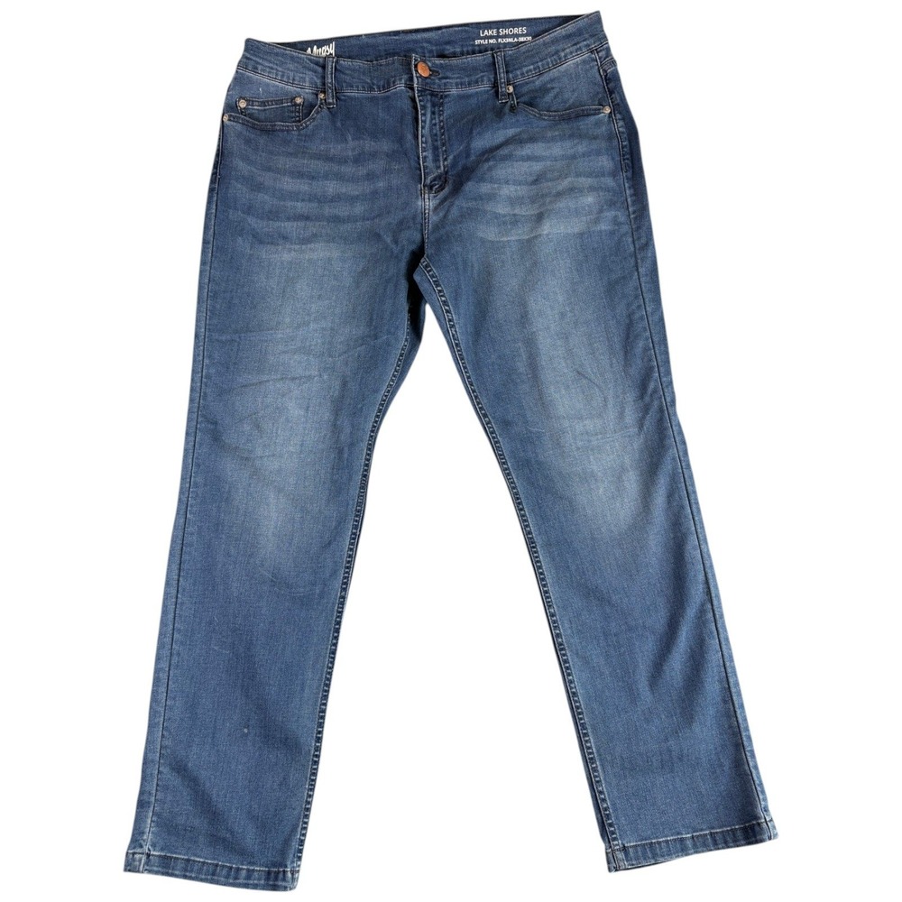 Mugsy Jeans Men 38x30 Blue Lake Shores Straight Stretch Washed FLX3NLA-38X30